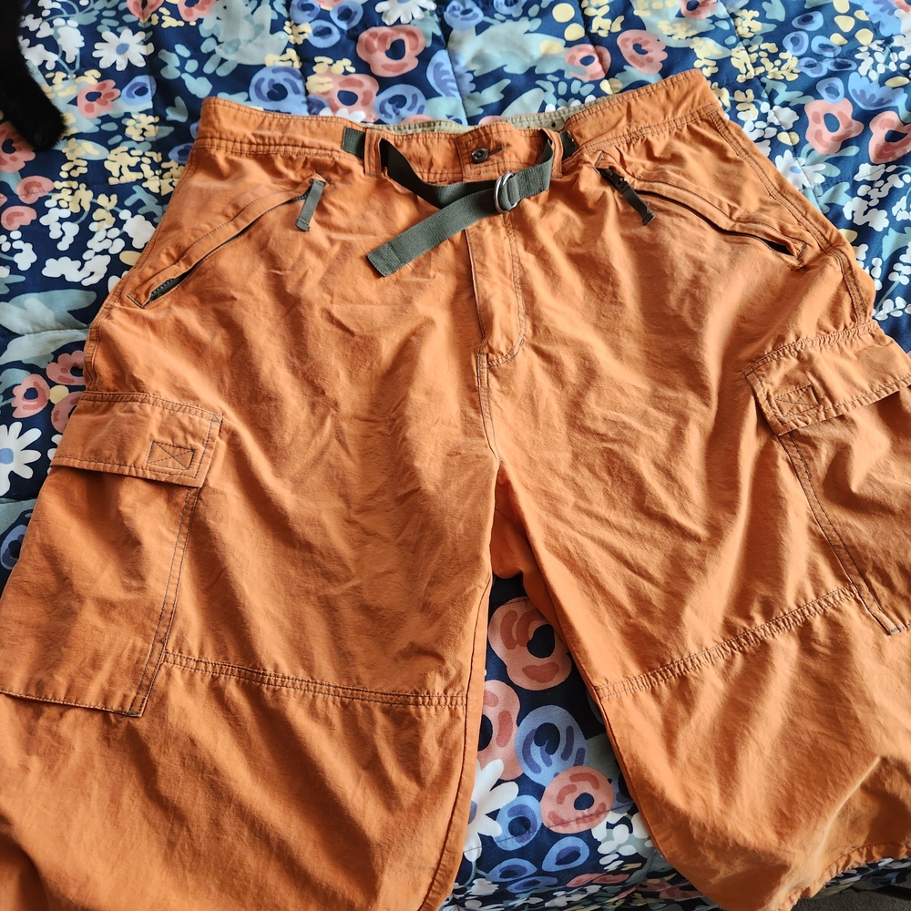 Canyon River Blues Orange Cargo Shorts with Belt